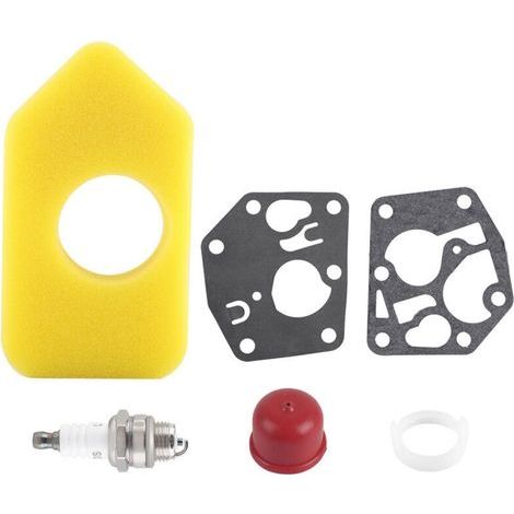 Le kit de joint de diaphragme de carburateur, filtre à air et bougie d'allumage est compatible avec de nombreux petits moteurs Briggs & Stratton.