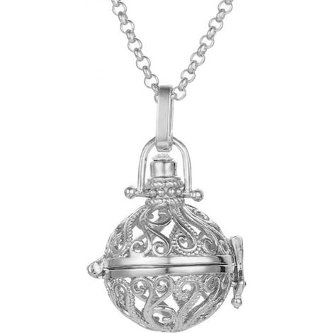 Collier Aromathérapie - Pendentif Étanche Creux pour Huiles Essentielles - Chaîne Réglable 40–45 cm - Lot de 5 Mousses Réutilisables (1/5)