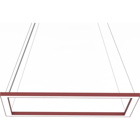 LUMICOM  FLOOR Sospensione, STRIP LED, 38W/m, 3000K, metallo, rosso cowhide, 40x60cm (1/2)