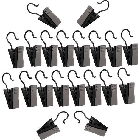 Lote de 50 pequeñas pinzas metálicas para cortinas, imágenes, decoración de interiores, artes y manualidades, color negro (1/3)