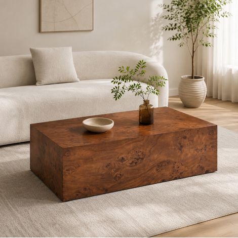 Credenza in MDF finitura noce, tavolino minimalista versatile (1/5)