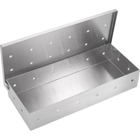 Räucherbox, Räucherbox für Gasgrill, Edelstahl-Räucherbox, Fleischraucharoma, 22 x 9 x 4 cm (1/5)