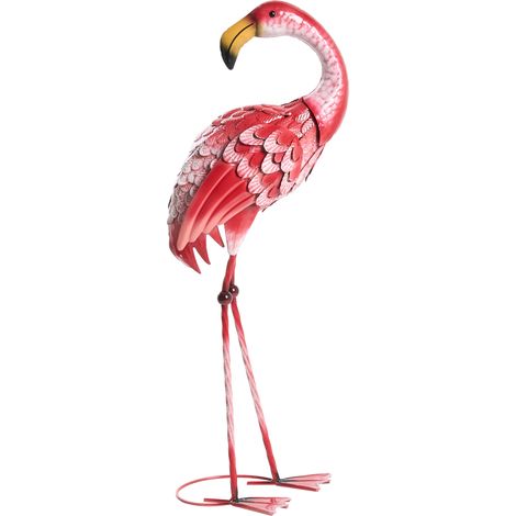 Escultura de pájaro de metal hierro hecha a mano adorno animal de pie rosa Palawan (1/5)