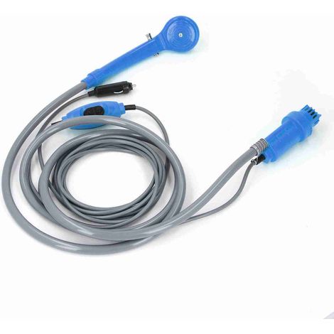 Kit douche portable 36W sur prise allume-cigare, monté sur véhicule, pour camping extérieur, lavage, irrigation, bleu (1/5)