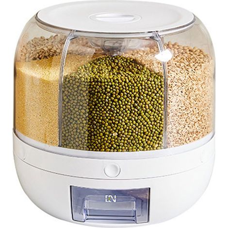 Distributeur de Conteneurs de Stockage de Céréales, PP Transparent, Rotatif pour Dessus de Table, Buffet, Réfrigérateur (1/5)