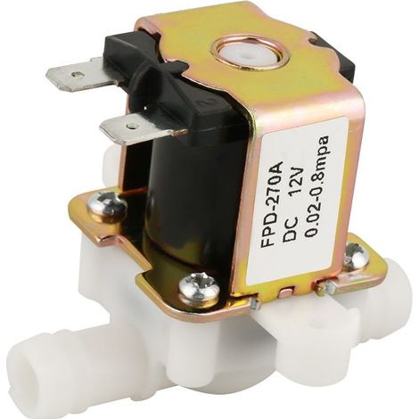 Vanne Électromagnétique Electrique, DC 12V Electrovanne Électrique Normalement Fermée N/C Vanne Électrique en Plastique du Commutateur d'Admission d'Eau d'OD 12mm (1/5)