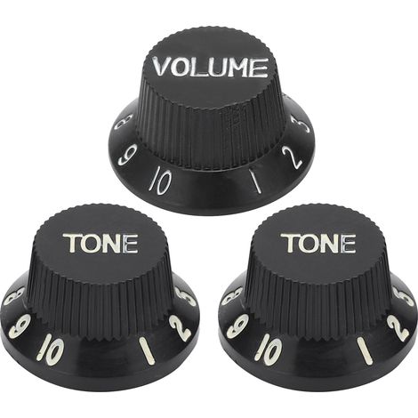3-teiliges Gitarren-Regler-Set: 1 Lautstärke, 2 Ton, schwarzes ABS-Gehäuse, Ersatzteil (1/5)