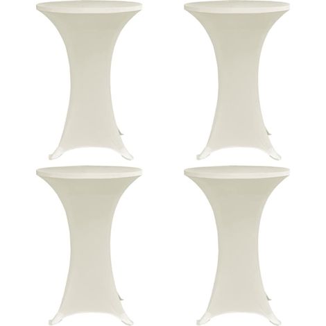Stehtischhussen 4 Stk. Ø 60 cm Creme Stretch