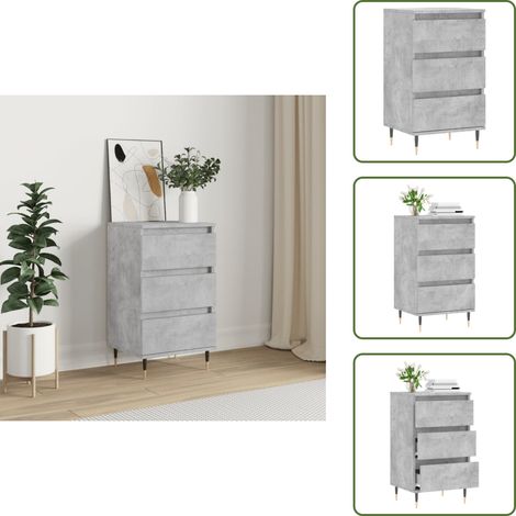 Buffet gris béton 40x35x70 cm bois d'ingénierie - Buffet - Meuble De Rangement - Armoire - Mobilier - Design Moderne (1/5)