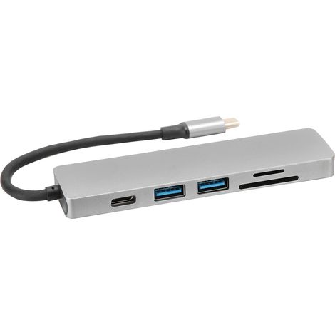 Station d'accueil multifonction 6 en 1 avec adaptateur USB-C vers USB 3.0/SD/TF/PD (1/5)