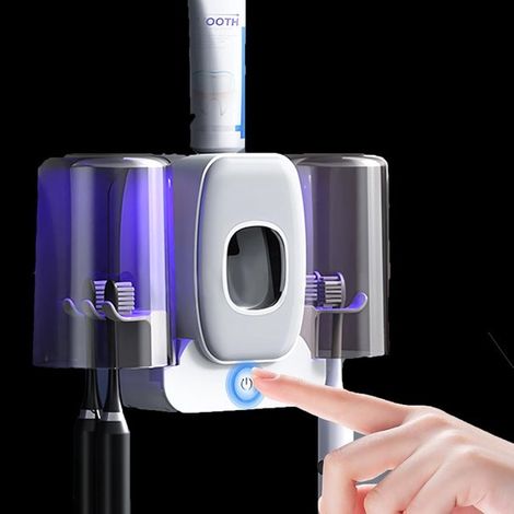 Desinfectante UV para cepillos de dientes，soporte de pared para cepillos de dientes con función de esterilización，bebés y familias. Color blanco (1/5)