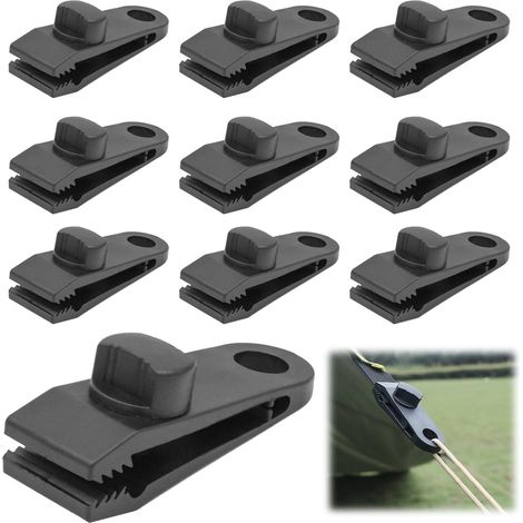 Lot de 10 Clips de bâche résistants, Design en Dents de Scie, Accessoires pour Tente, Pince pour Bâche, Attache Bâche Piscine, Polyvalent pour Camping et Extérieur (1/5)
