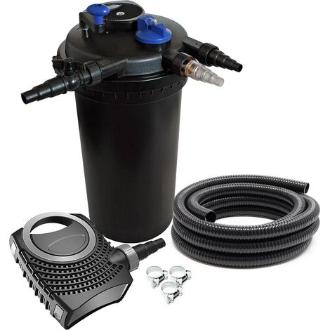 Kit set bassin 30000 litres 18 watts UVC pompe 8000 l/h tuyau 10 m kit de filtration (1/5)