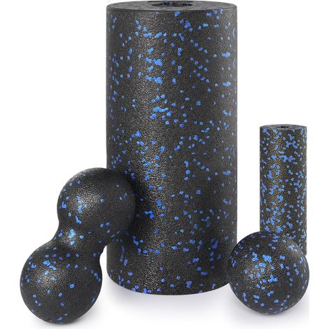 Juego de 4 rodillos de masaje, con rodillos grandes y pequeños, bola de cacahuete y bola única para masaje intenso y relajación muscular (bolsa de almacenamiento incluida). (1/5)