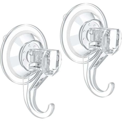 Petits crochets de douche à ventouse, robustes et durables, détachables et réutilisables, transparents, lot de 2.