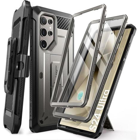 Coque intégrale antichoc avec support et clip ceinture pour Samsung S24 Ultra (1/5)