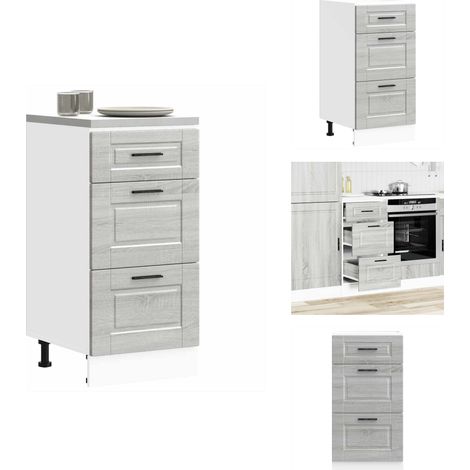 Armoire de cuisine Porto sonoma gris bois d'ingénierie - Armoire De Cuisine - Armoires De Cuisine - Meuble D'évier - Meuble D'évier De Cuisine (1/5)