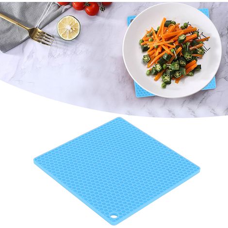 Tapis isolant en silicone alimentaire anti-brûlure, épais, pour four à micro-ondes (bleu) (1/5)