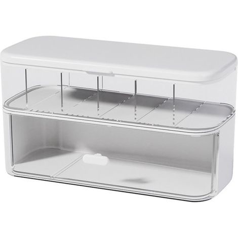 Kabelaufbewahrungsbox mit Deckel，Kabelmanagementbox mit 6 Fächern，Kunststoff-Datenkabel，Aufbewahrungsbox für Stromkabel，Schreibtischzubehör (1/5)