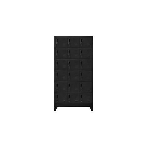 Armoire en acier Koface 90cm – 18 casiers avec fermeture à clé-Noir