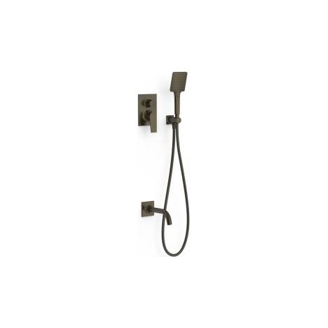 Kit mitigeur encastré 2 voies Rapid‑box pour baignoire et douche Project Noir bronze - TRES 22138007KMB