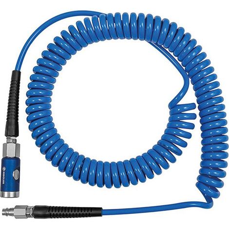 Tubo spiralato PU blu raccordo di sicurezza e spina NW74 10x65mm 7,5m RIEGLER