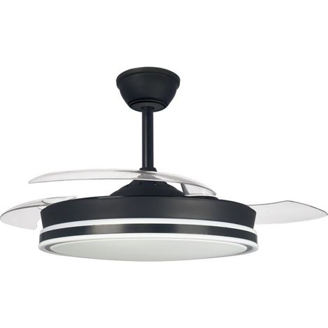 Ventilatore LED pale retrattili Supereco Nero 45W 4400Lm CCT