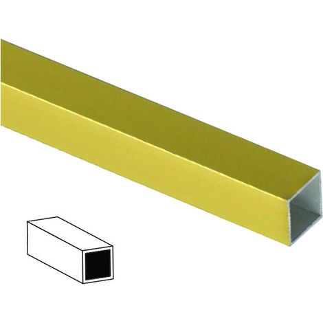 Profilo tubo quadro alluminio oro 10x10 mm - mt.1 - 10 pz