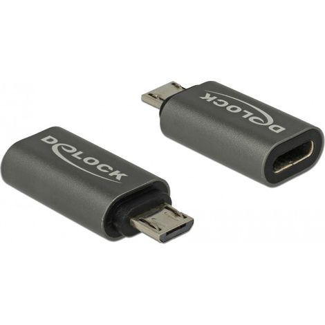Delock USB 2.0 Adapter [1x USB 2.0 Stecker Micro-B - 1x USB-C® 3.1 Buchse] 65927 (1/2)