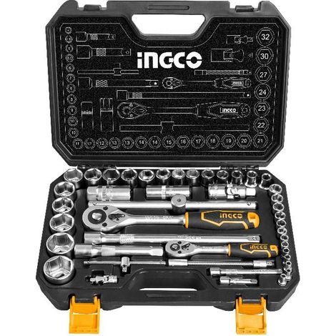 INGCO JUEGO CARRACA 1/2"-1/4" 44 PZ.HKTS42441