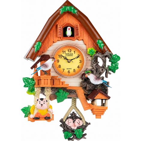 Horloge coucou murale maisonnette modèle 208 multicolore à commande vocale 208 multicolore 1,5 kg – Livraison gratuite