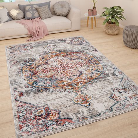 Paco Home Tappeto Soggiorno Tappeto Salotto Pelo Corto Vintage Pastello Moderno Orientale 80x150 cm, Beige