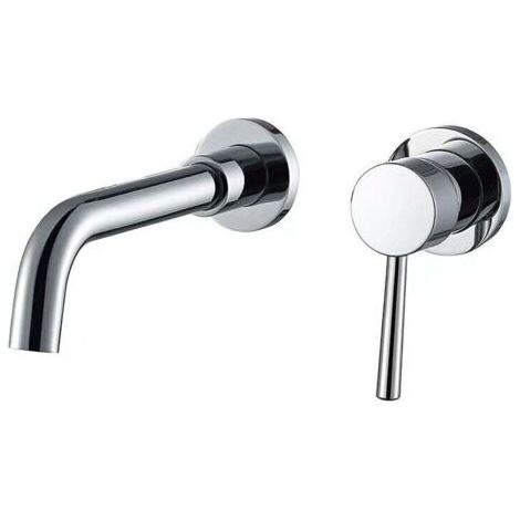 Unterputz-Waschtischarmaturen aus Messing, Warm-/Kaltmischbatterie, (Silber)