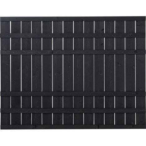 Plus Zaunelement Rustik 180 x 138 cm schwarz Sichtschutz