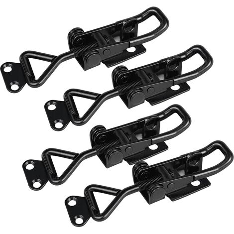 4 Pièce Loquet a Bascule, Loquet à bascule en Métal, Fermeture à Levier en Métal, Pince à Bascule Réglable - Pour Aux Armoires, Portes, Caisses, Remorques Capacité (1/5)
