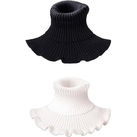 Faux col - 2 Pièces - Col roulé amovible - Polyester - Col roulé uni pour femme - Écharpe à col haut - Coupe-vent - Vêtements et accessoires - Convient pour combiner avec des vêtements - Taille unique (1/5)