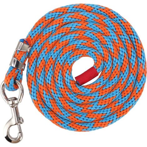 Corde de laisse de cheval tressée polyvalente, pour animaux de compagnie, avec grand crochet en alliage audacieux, 13 pieds de Long, bleu Orange (1/5)