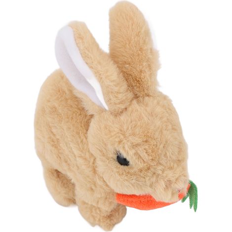 Peluche lapin authentique animée à pile sautillante oreilles remuantes avec bruit Pâques cadeau anniversaire jaune (1/5)
