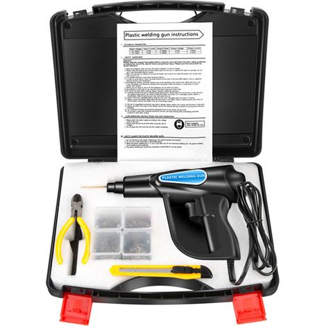 Kit De Soudure Plastique - 70 W - Pour Pare-Chocs Tableau De Bord Phares Et Accessoires Automobiles - 150 Agrafes + Pince + Etui - 1 Pièce (1/5)