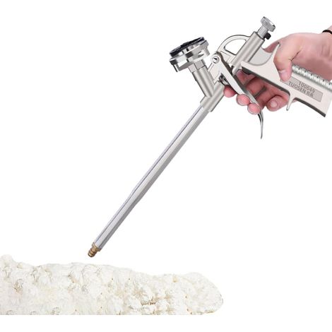 Pistolet à mousse expansive argenté, applicateur de mousse polyuréthane pour calfeutrage, joints et isolation (1/3)