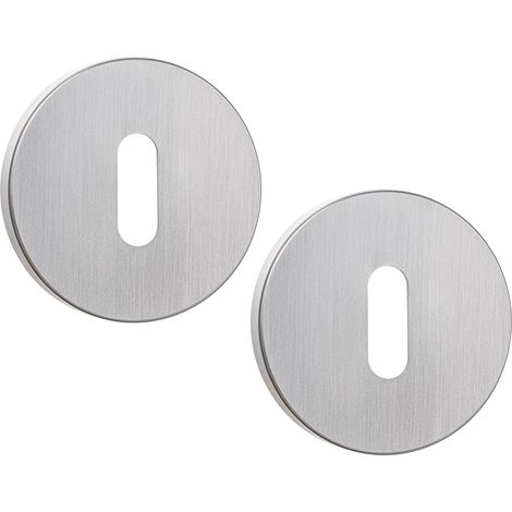 Placca chiave a rosetta rotonda per maniglia porta interna argento opaco Kuchinox (1/3)