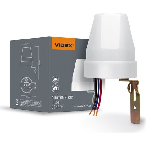 Détecteur crépusculaire IP44 10A 230V mural Videx (1/4)