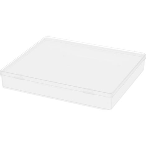 Boîte de rangement rectangulaire transparente avec couvercle, boîte en plastique transparent PP,14512523mm (1/5)