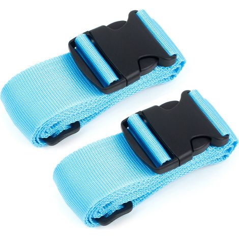 Gepäckgurt - 200 cm Verstellbar - Für Koffer 20 bis 32 Zoll - Blau - 2 Stück (1/5)