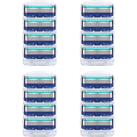 Lot de 4 rasoirs à lame unique pour hommes, lames de rechange à 5 couches (1/3)