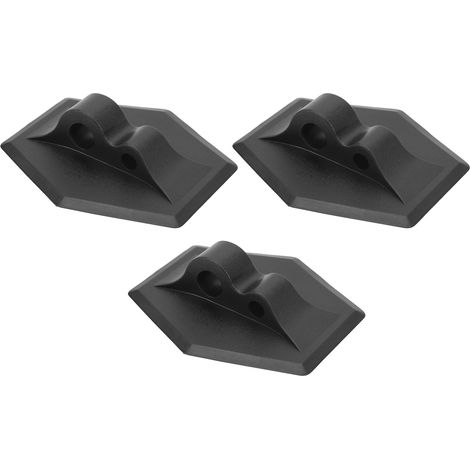 Support d'Attache Hexagonal 3 Pièces Noir pour Corde de Bateau, Accessoire pour Kayak Canot Bateau Gonflable (1/5)