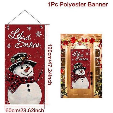 Décorations de Noël suspendues pour porche et porte, bannière, ornements pour la maison, cadeaux de Noël, décorations de Noël et de Nouvel An, style F (1/5)