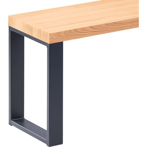 LAMO Manufaktur Sitzbank Esszimmer Holzbank 30x60x47 cm, Möbelfüße Simple Anthrazit / Natur, LSB-01-A-002-60-7016S