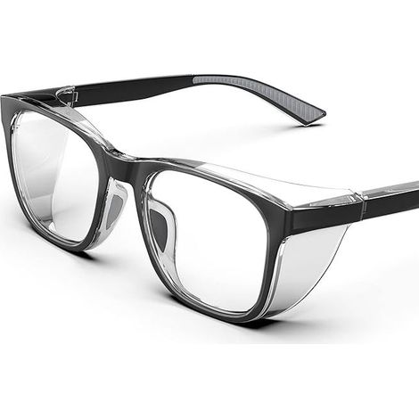Klare Schutzbrille mit Seitenschutz, Antibeschlag- und Antikratzbeschichtung, rutschfesten Griffen und vollem UV-Schutz – die ideale Schutzbrille für Damen und Herren. (1/5)