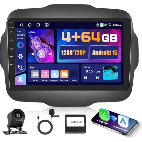 5G WiFi 4+64G Android Autoradio Wireless Carplay pour 2016-2020, 9 Pouces IPS écran Tactile pour Voiture avec Android Auto GPS Bluetooth5.0 FM/RDS Caméra de Recul (1/5)
